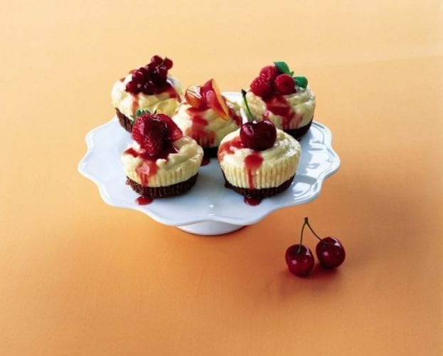 Individual chocolate orange cheesecakes