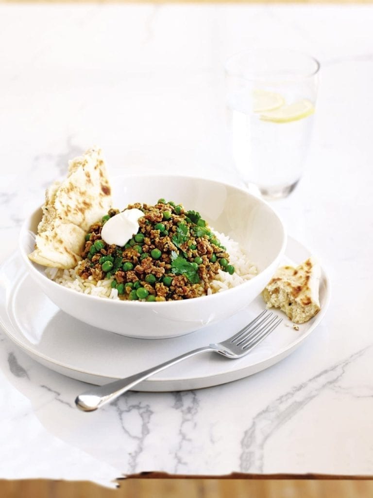 Lamb and pea keema curry