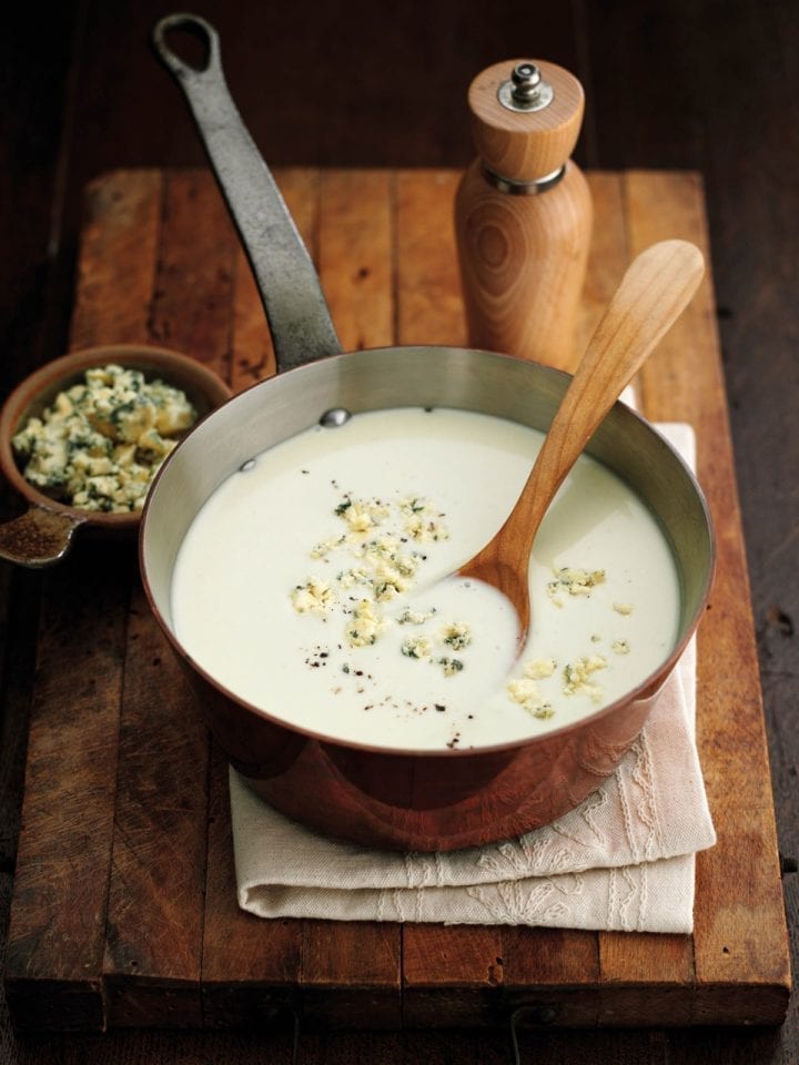 Potato, leek and stilton soup