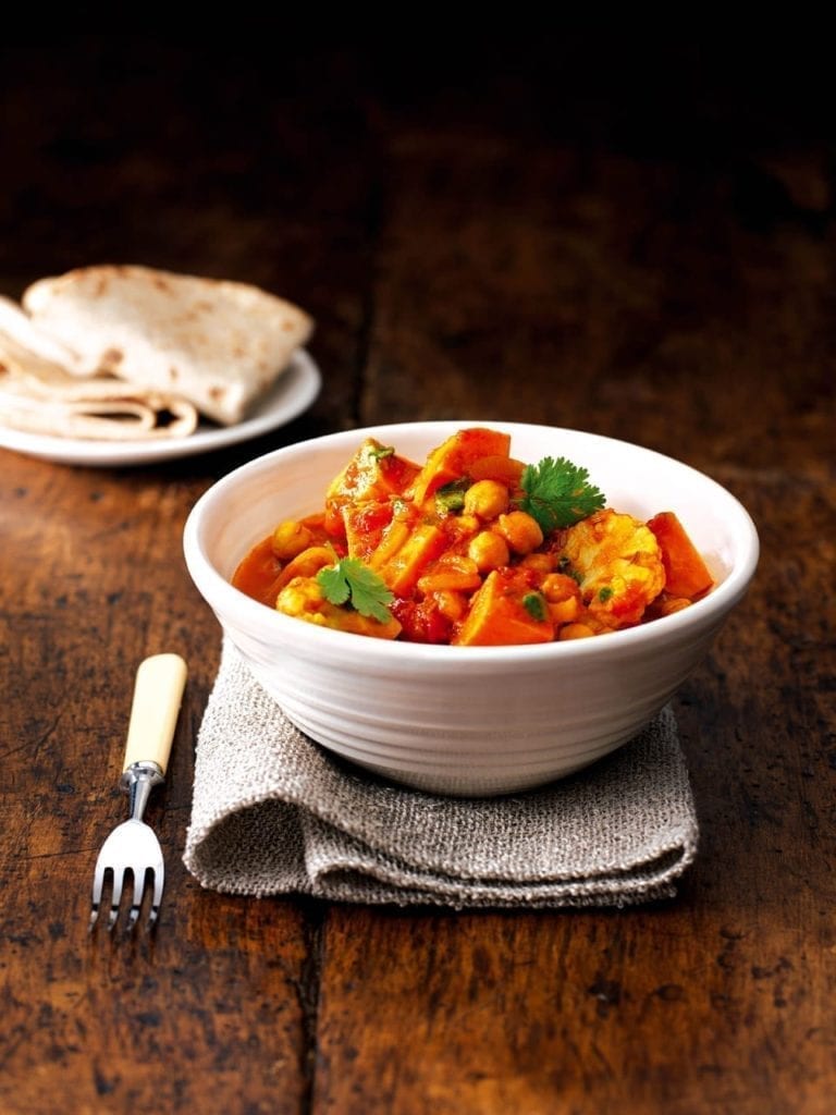 Cauliflower and sweet potato balti