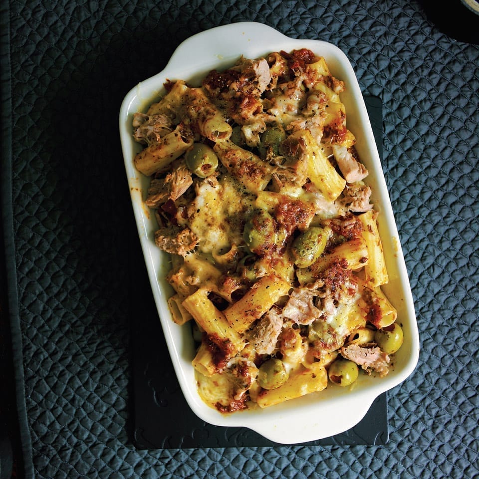 Tuna and olive pasta bake recipe delicious. magazine