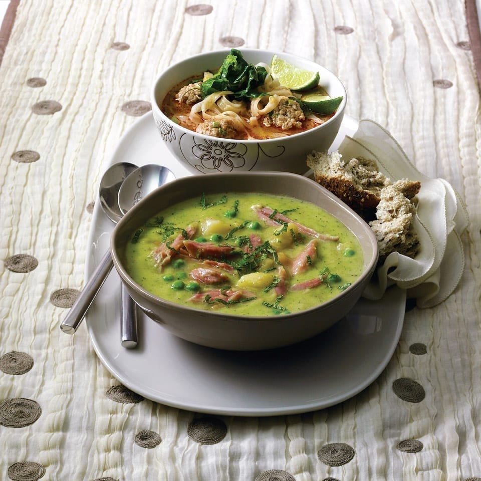 Ham hock, split pea and mint stew recipe delicious. magazine