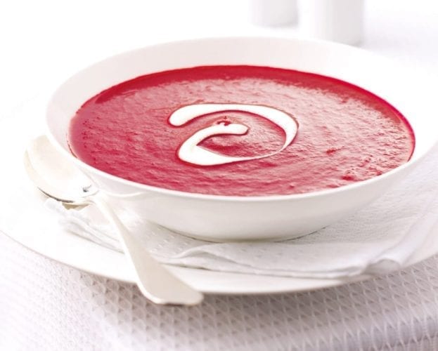 Beetroot, vodka and soured cream soup