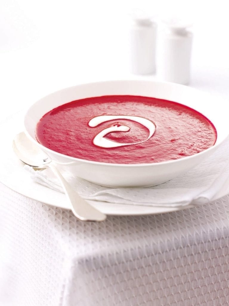 Beetroot, vodka and soured cream soup