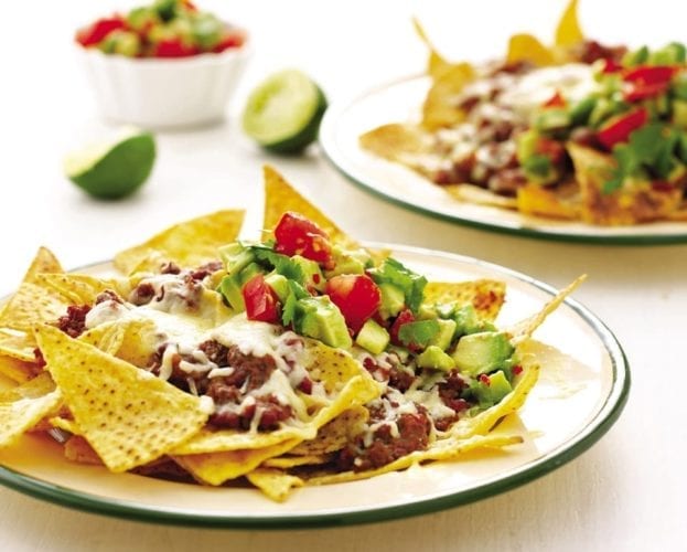 Nachos with pulled pork and sweetcorn salsa