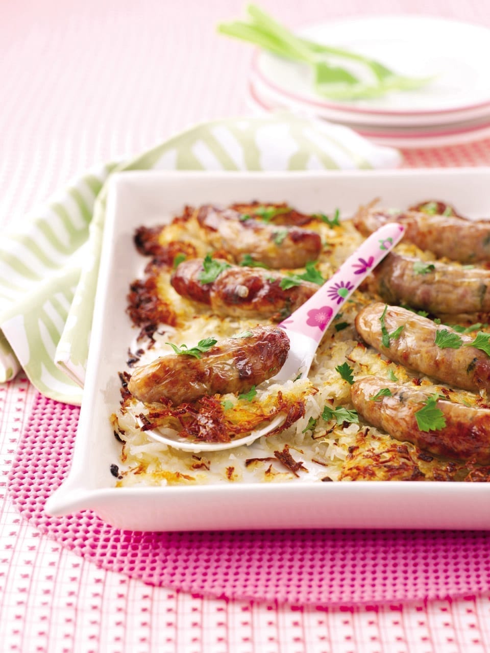 Sausage and onion rösti recipe | delicious. Magazine