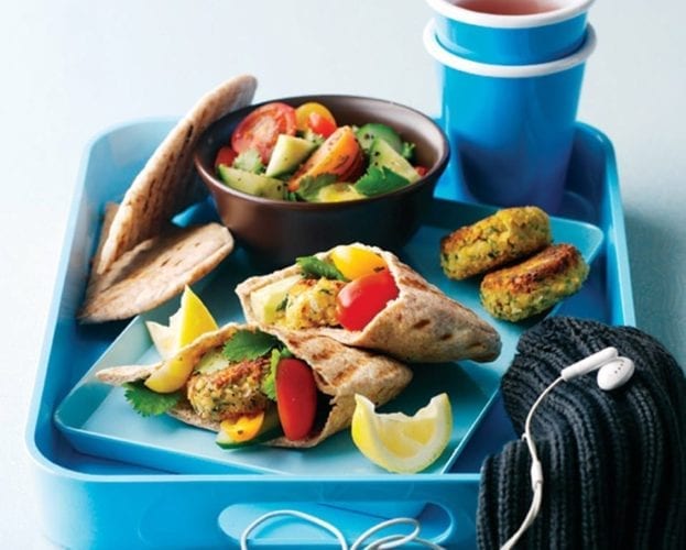Falafel and salad pittas