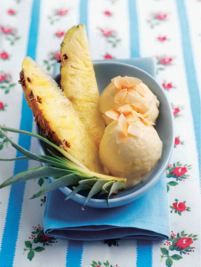 Coconut and pineapple ice cream