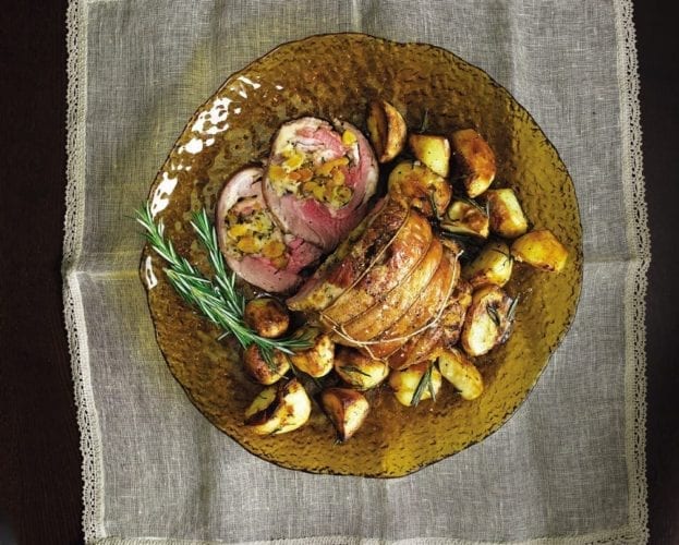 Rosemary and redcurrant lamb shoulder with winter vegetables