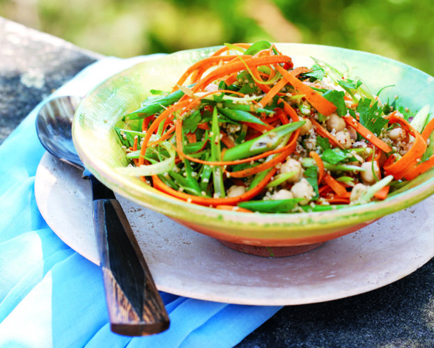 Chickpea and carrot bulgur wheat salad