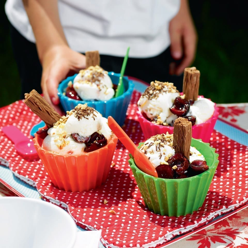 Chocolate cherry knickerbocker glory recipe delicious. magazine