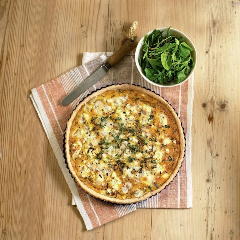 Goat’s cheese and onion tart