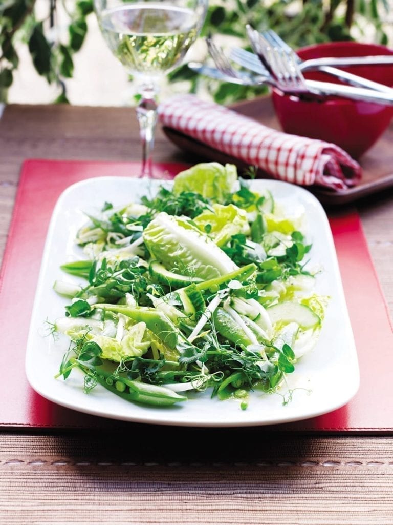 Pea shoot and sprout salad