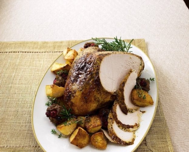 Turkey crown on a white plate