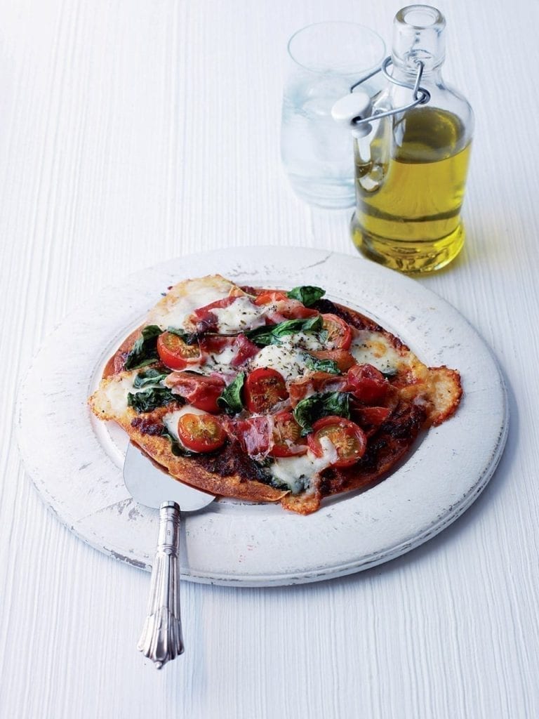 Parma and tomato wrap pizza