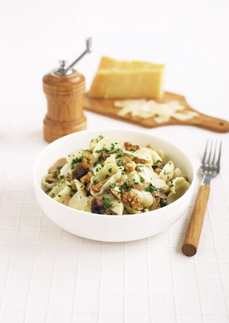 Wild mushroom and walnut pasta