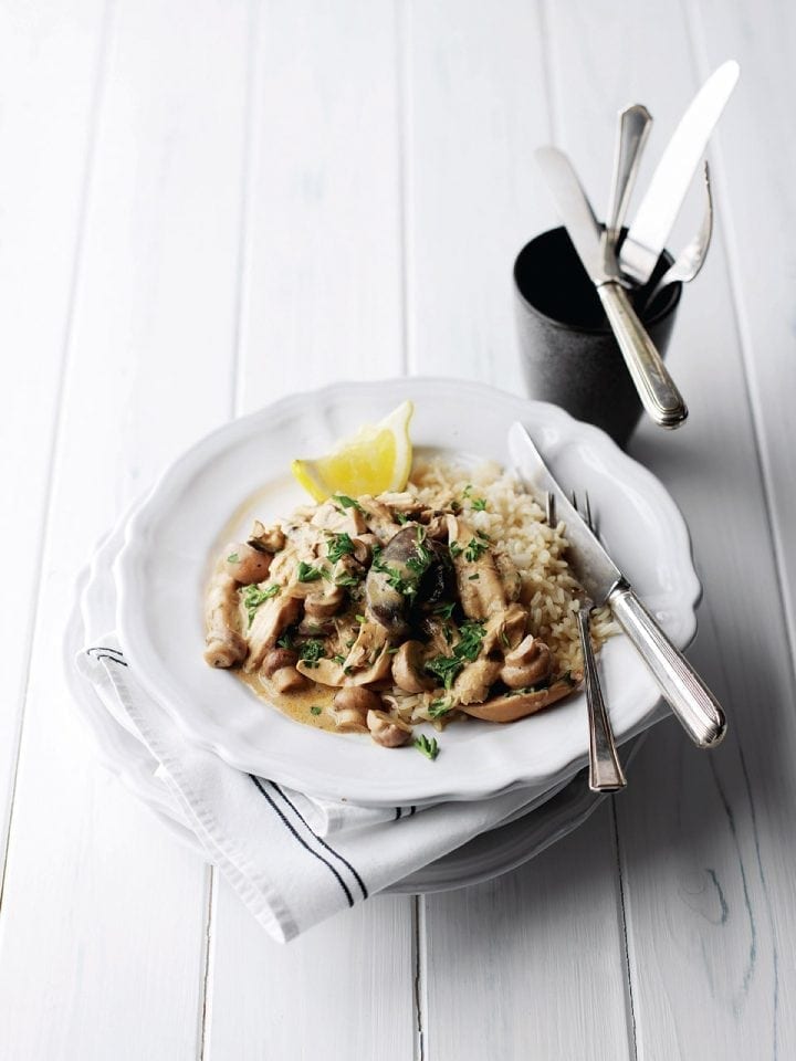 Chicken and mushroom fricassée