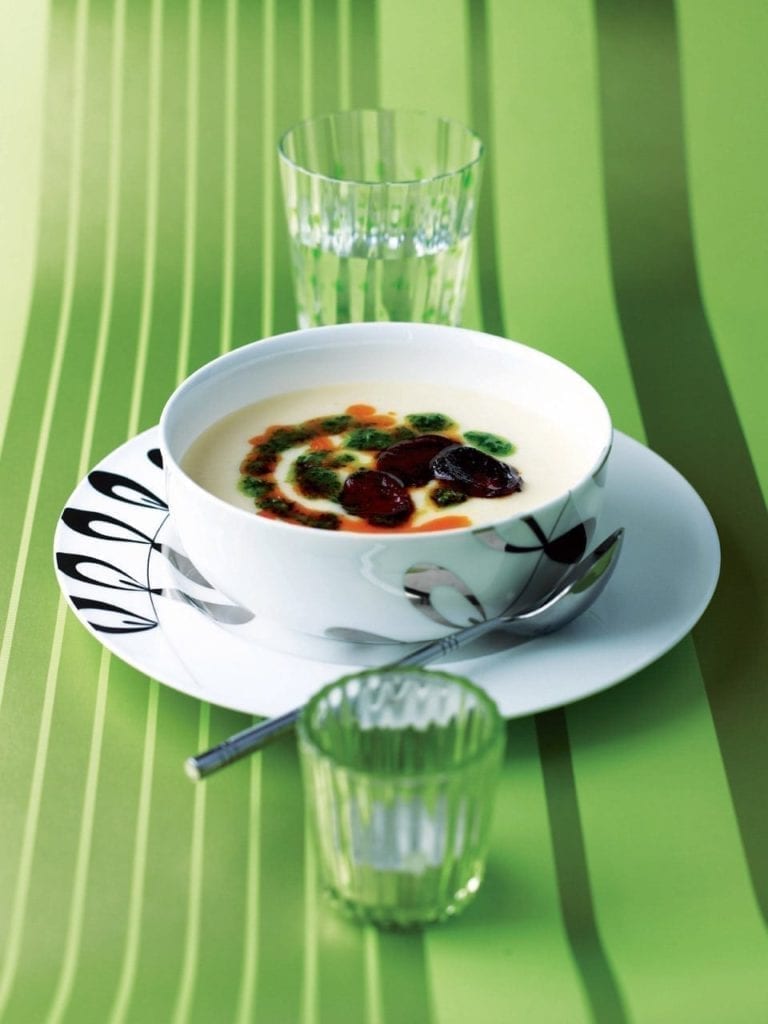 Potato soup with chorizo