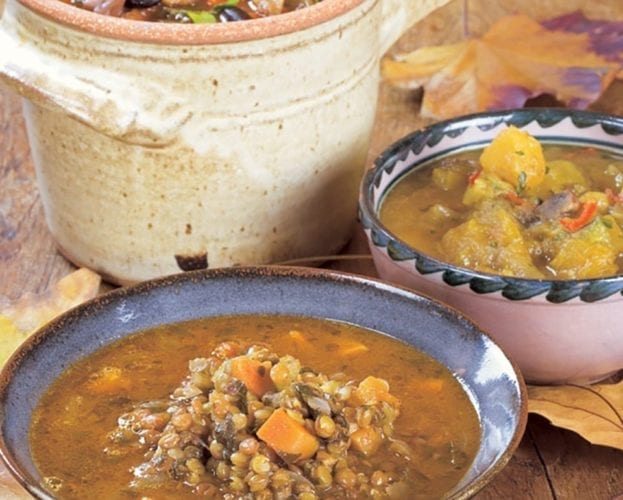 Chilli pumpkin and wild mushroom soup