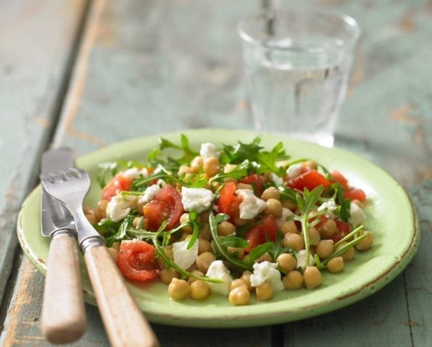 Middle Eastern chickpea and aubergine salad