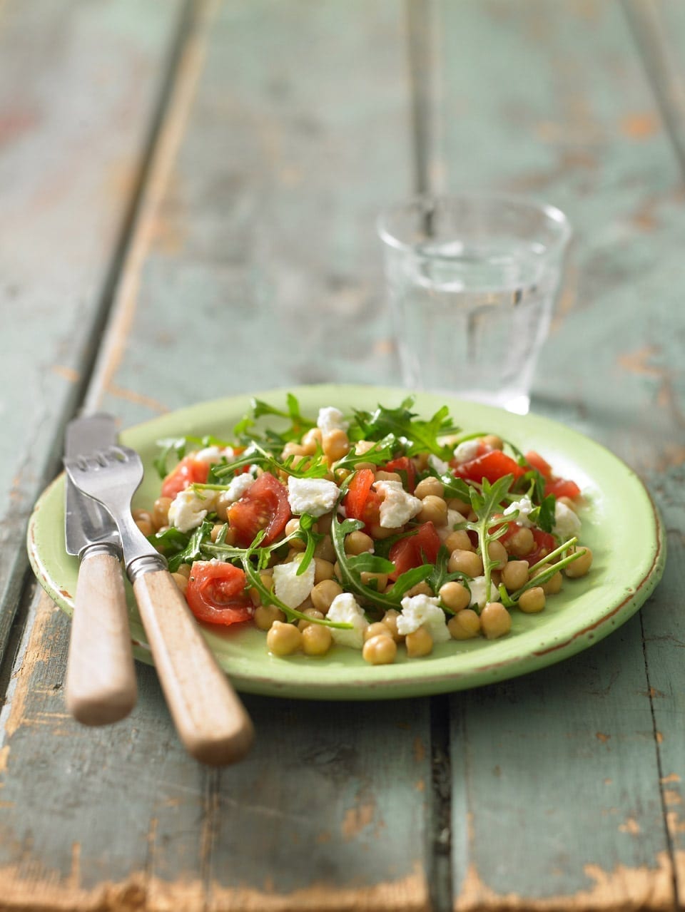 Chickpea, goat's cheese and rocket salad recipe | delicious. magazine