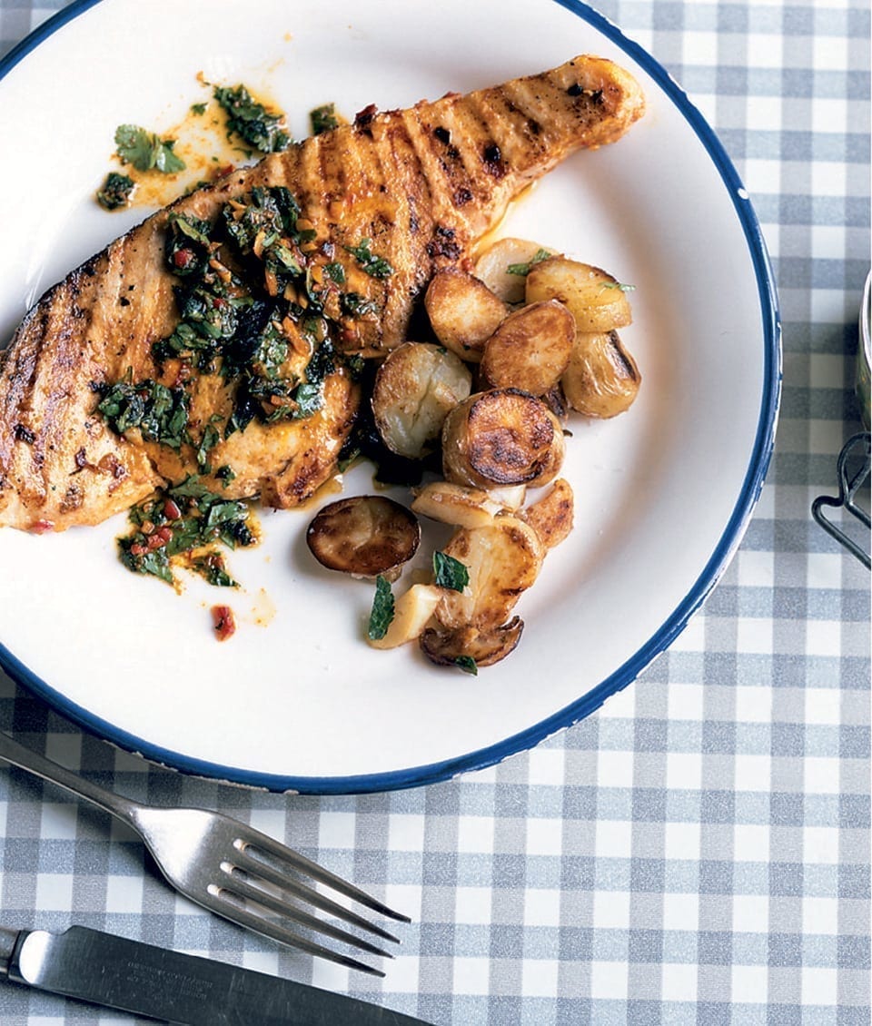Swordfish steaks with chermoula recipe delicious. magazine