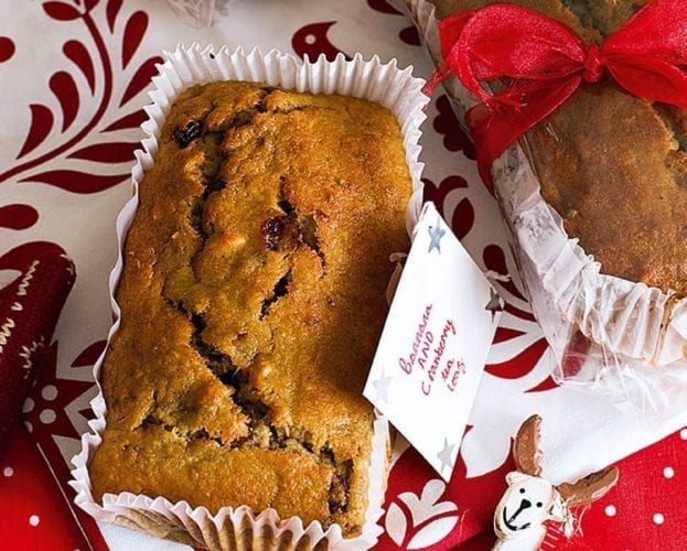 Banana and cranberry tea loaf