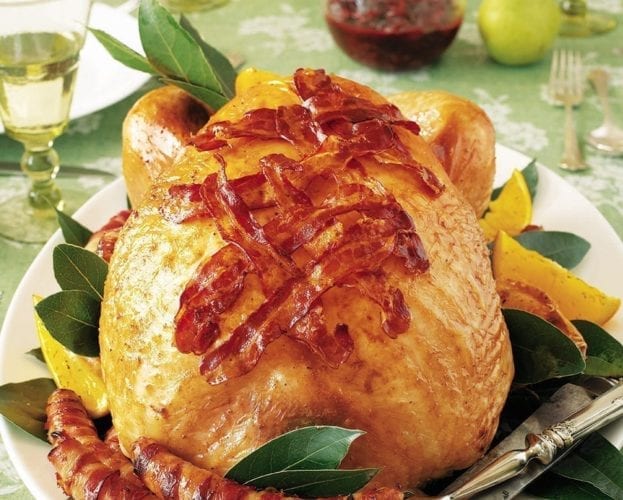 Classic roast turkey with pancetta