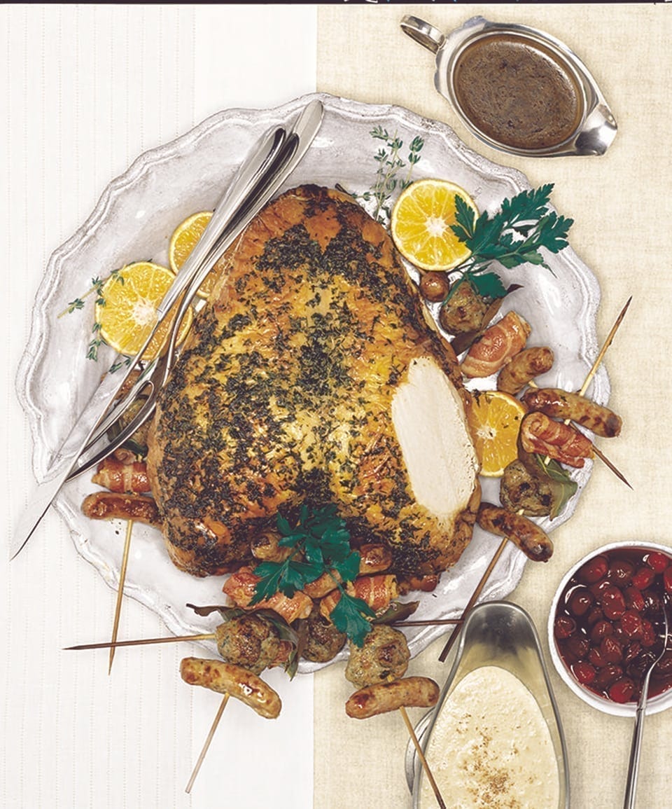 Roast turkey crown with lemon, parsley and thyme-image