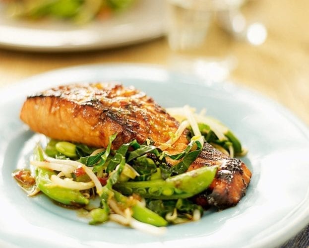 Simple salmon stir-fry