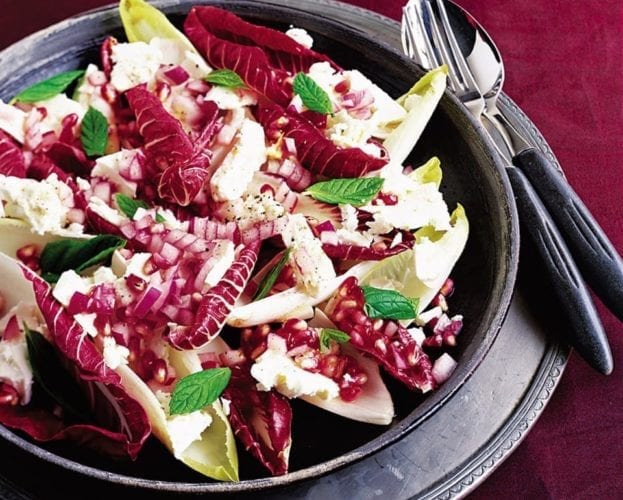 Feta and pomegranate salad