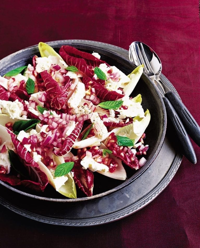 Feta and pomegranate salad