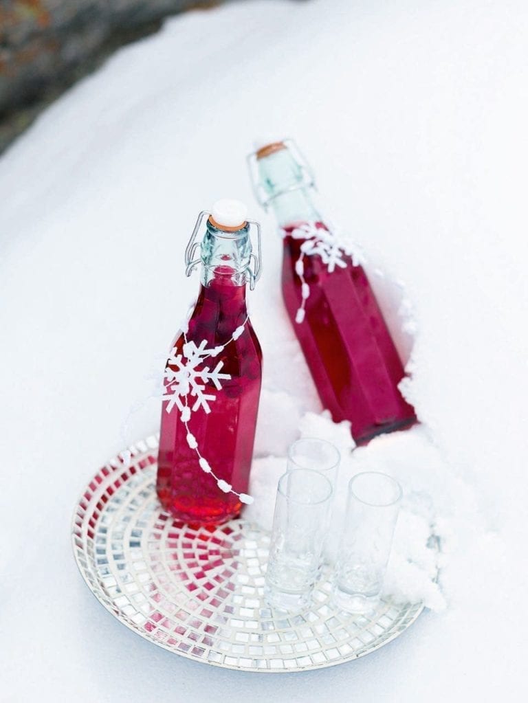 Cranberry and orange vodka