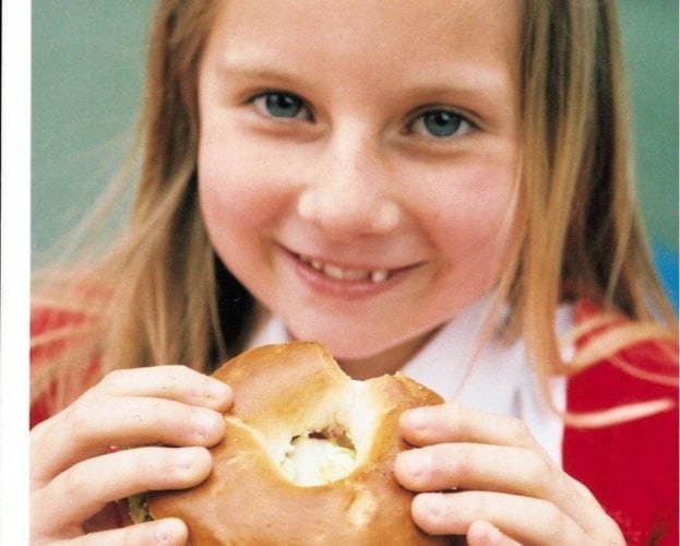 Strawberry breakfast bagel
