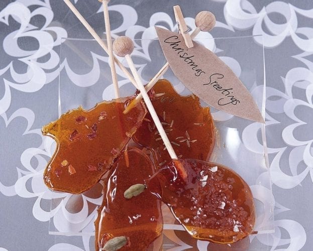 Caramel lollies on sticks