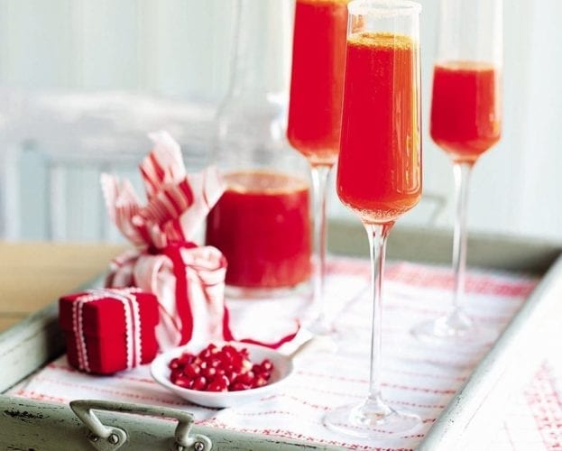 Clementine and Campari bucks fizz
