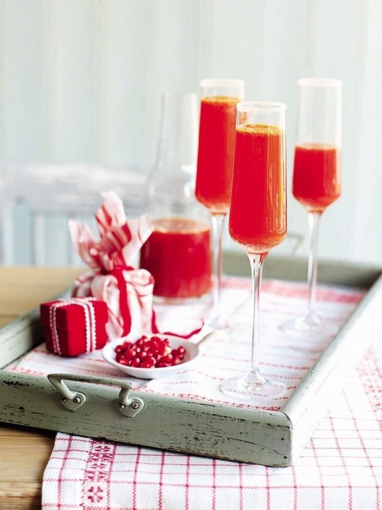 Clementine and Campari bucks fizz