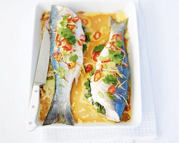 Asian baked sea bass