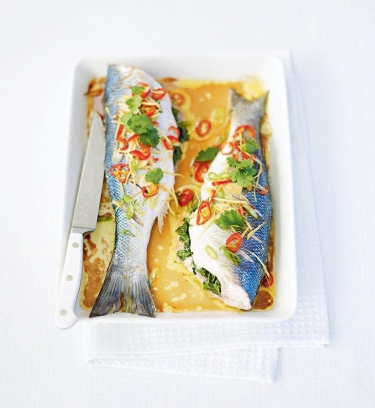 Asian baked sea bass