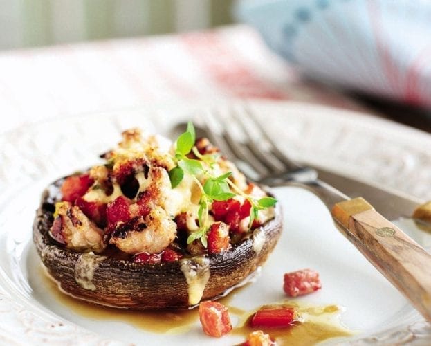 Herby mushroom and eggs on toast