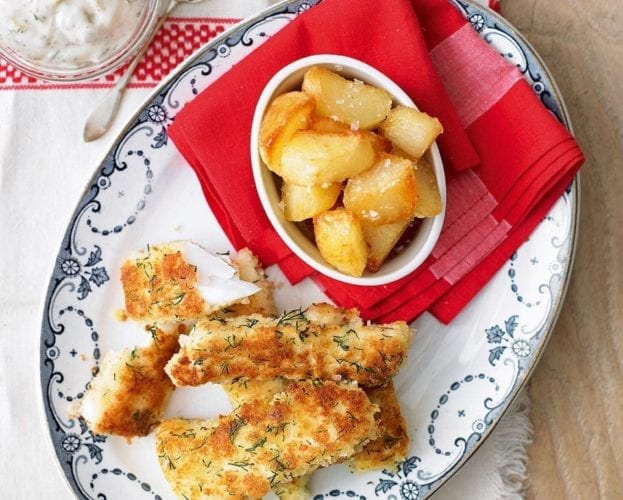 Homemade fish fingers