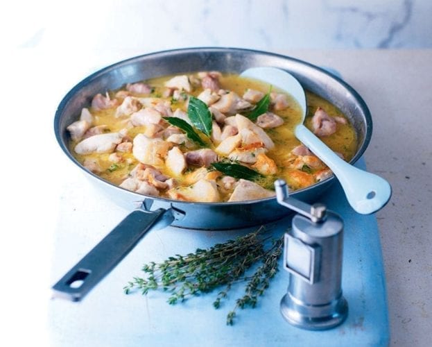 Raymond Blanc’s chicken and mushrooms in wine sauce