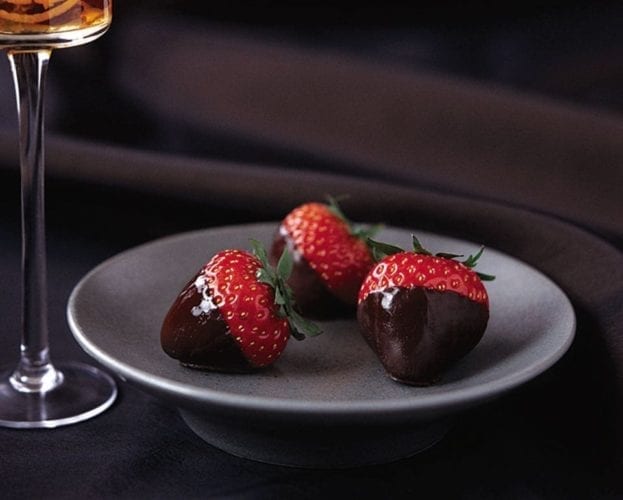 Chocolate coated strawberries