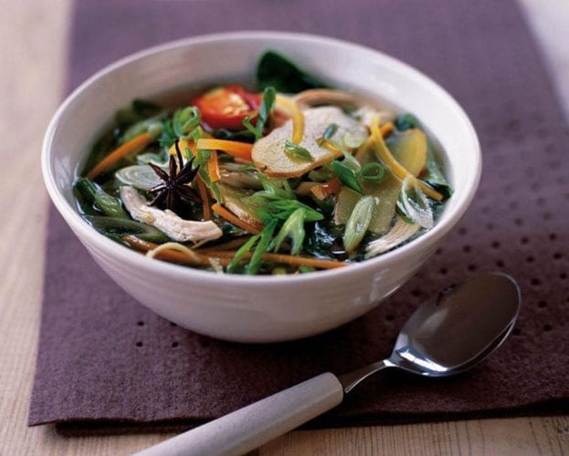 Spiced chicken noodle soup