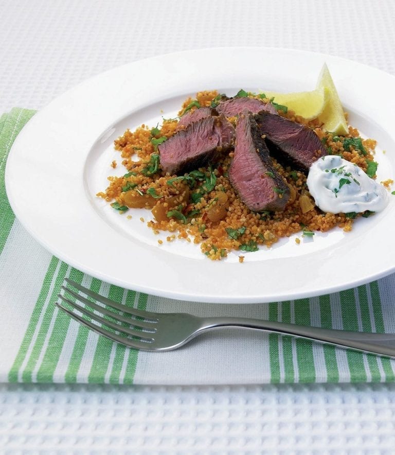 Lamb steaks with fruity spiced couscous