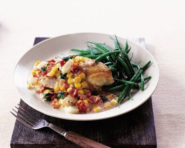 Creamy corn and butter bean chicken