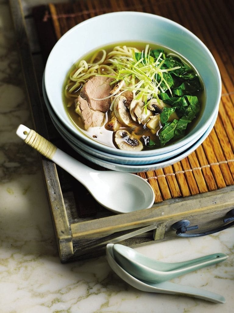 Five-spice roast pork with miso soup