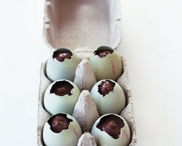 Chocolate custard eggs