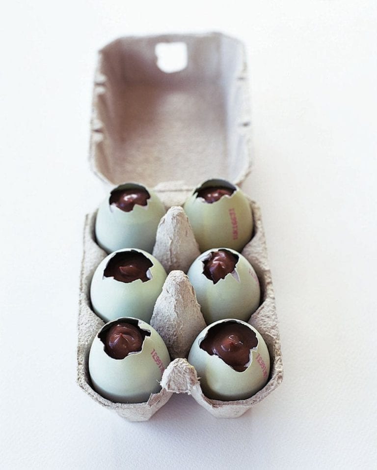 Chocolate custard eggs