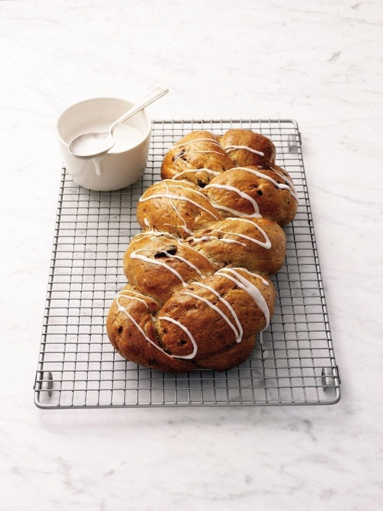 Cherry and pecan plait